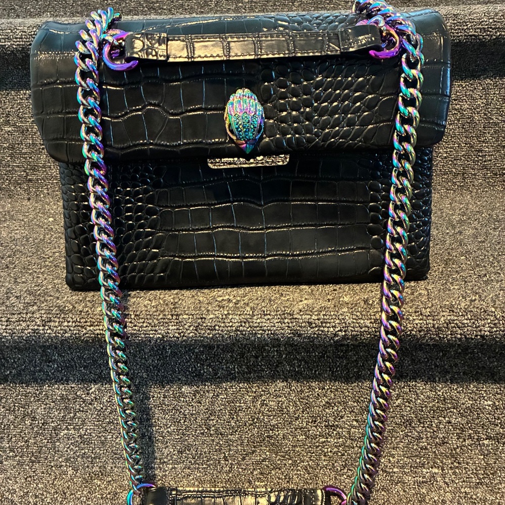 Kurt Geiger Black Croc Embossed Women's Bag